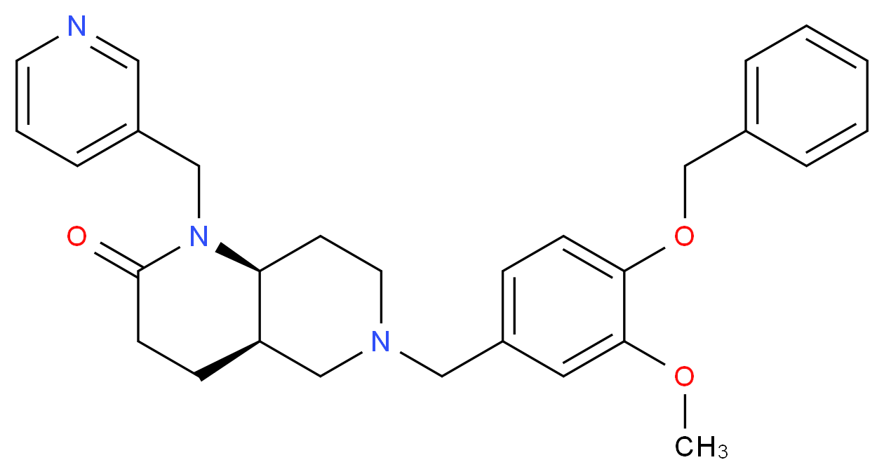 (4aR*,8aS*)-6-[4-(benzyloxy)-3-methoxybenzyl]-1-(3-pyridinylmethyl)octahydro-1,6-naphthyridin-2(1H)-one_Molecular_structure_CAS_)
