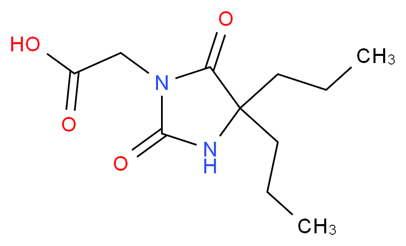 (2,5-dioxo-4,4-dipropylimidazolidin-1-yl)acetic acid_Molecular_structure_CAS_723-09-1)