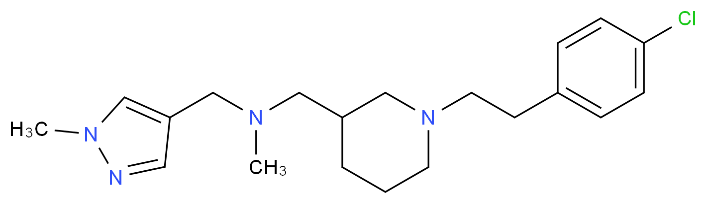 ({1-[2-(4-chlorophenyl)ethyl]-3-piperidinyl}methyl)methyl[(1-methyl-1H-pyrazol-4-yl)methyl]amine_Molecular_structure_CAS_)