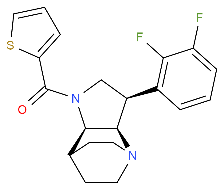 (3R*,3aR*,7aR*)-3-(2,3-difluorophenyl)-1-(2-thienylcarbonyl)octahydro-4,7-ethanopyrrolo[3,2-b]pyridine_Molecular_structure_CAS_)