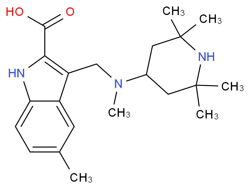 5-methyl-3-{[methyl(2,2,6,6-tetramethylpiperidin-4-yl)amino]methyl}-1H-indole-2-carboxylic acid_Molecular_structure_CAS_)