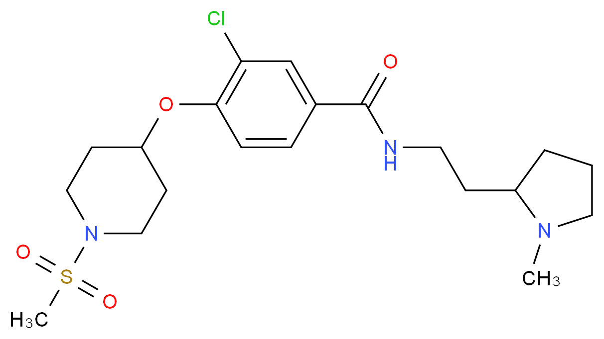3-chloro-N-[2-(1-methyl-2-pyrrolidinyl)ethyl]-4-{[1-(methylsulfonyl)-4-piperidinyl]oxy}benzamide_Molecular_structure_CAS_)