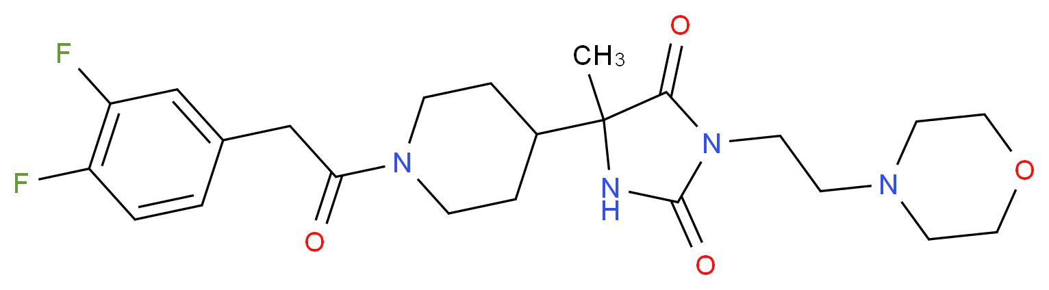 5-{1-[(3,4-difluorophenyl)acetyl]-4-piperidinyl}-5-methyl-3-[2-(4-morpholinyl)ethyl]-2,4-imidazolidinedione_Molecular_structure_CAS_)
