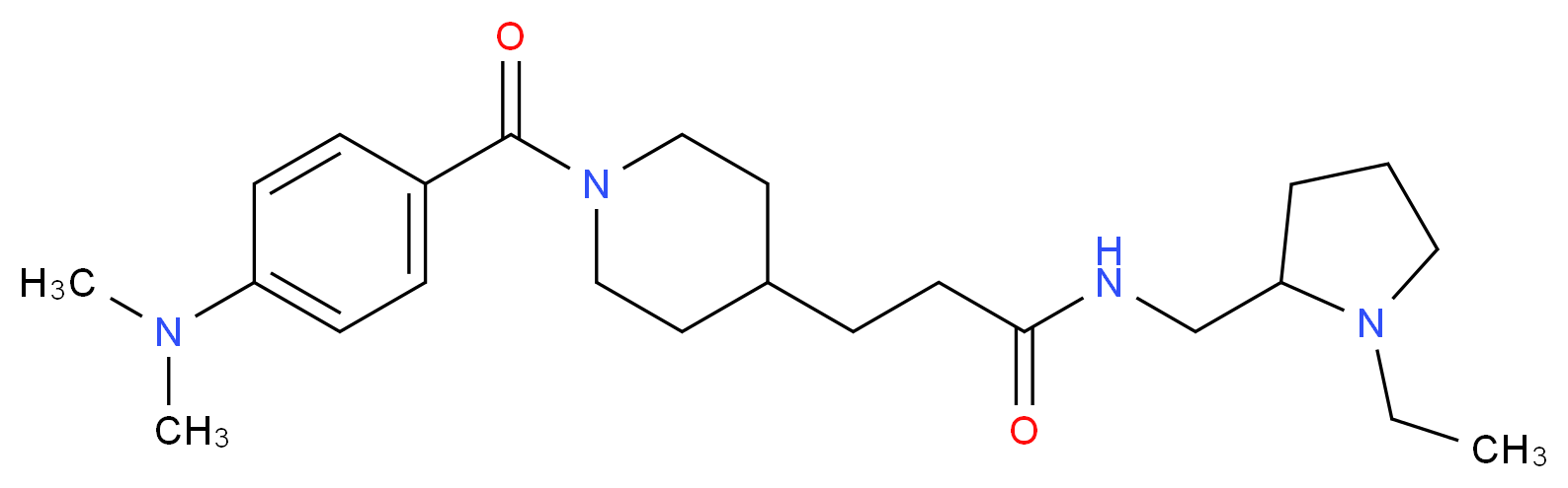 3-{1-[4-(dimethylamino)benzoyl]-4-piperidinyl}-N-[(1-ethyl-2-pyrrolidinyl)methyl]propanamide_Molecular_structure_CAS_)