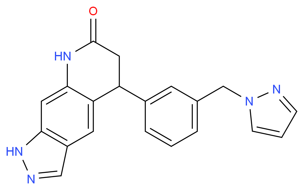 5-[3-(1H-pyrazol-1-ylmethyl)phenyl]-1,5,6,8-tetrahydro-7H-pyrazolo[4,3-g]quinolin-7-one_Molecular_structure_CAS_)