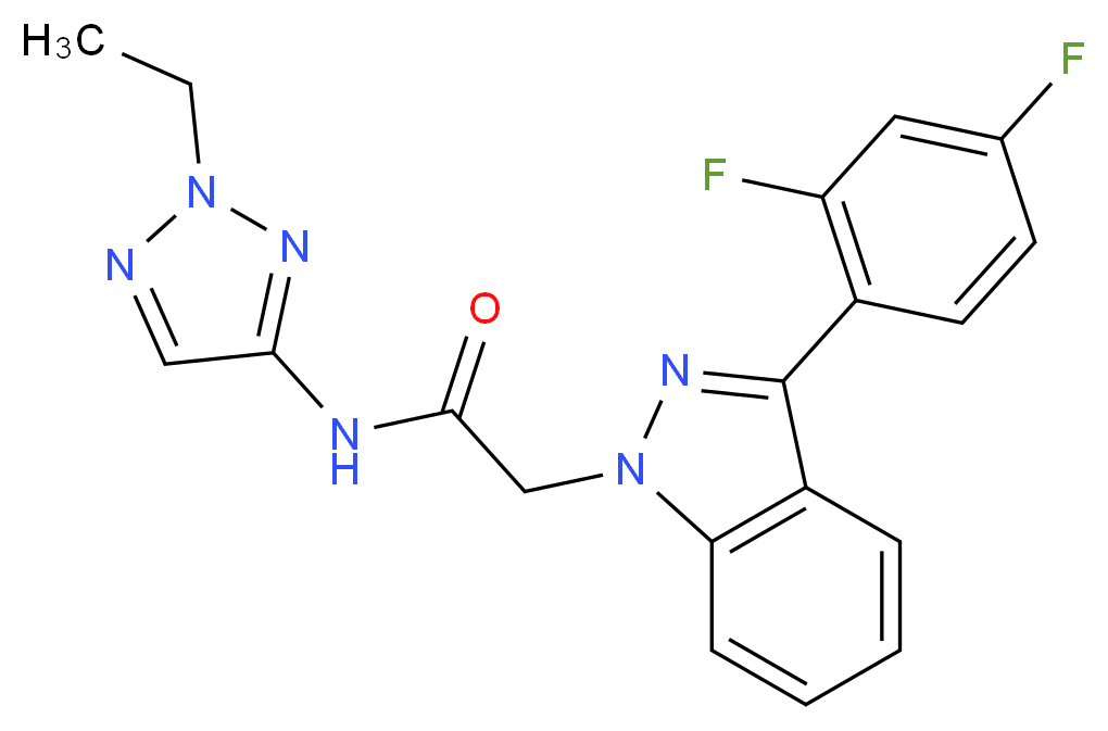 2-[3-(2,4-difluorophenyl)-1H-indazol-1-yl]-N-(2-ethyl-2H-1,2,3-triazol-4-yl)acetamide_Molecular_structure_CAS_)