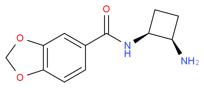 N-[(1S*,2R*)-2-aminocyclobutyl]-1,3-benzodioxole-5-carboxamide_Molecular_structure_CAS_)
