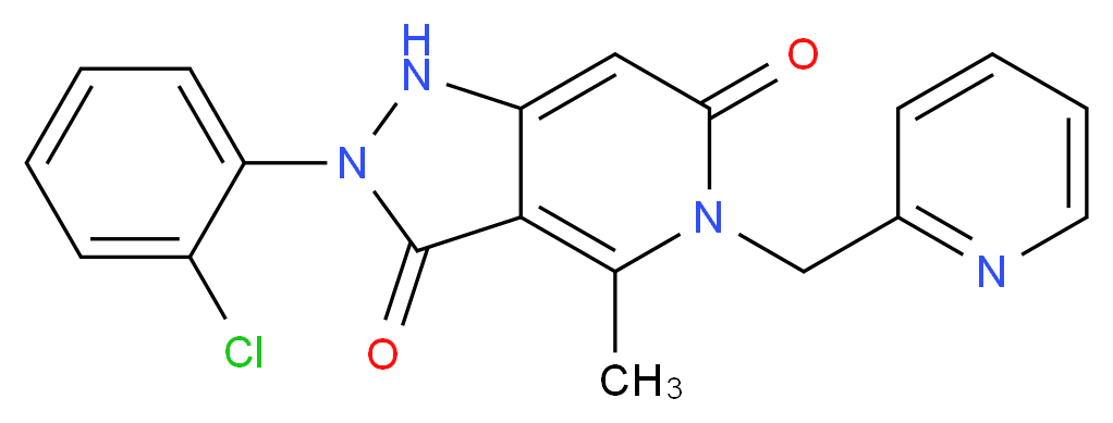 2-(2-Chlorophenyl)-4-methyl-5-(pyridin-2-ylmethyl)-1H-pyrazolo[4,3-c]pyridine-3,6(2H,5H)-dione_Molecular_structure_CAS_955272-06-7)