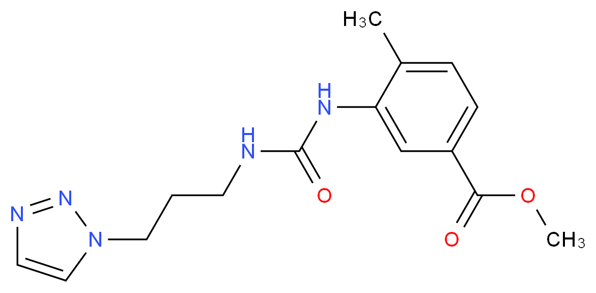 methyl 4-methyl-3-[({[3-(1H-1,2,3-triazol-1-yl)propyl]amino}carbonyl)amino]benzoate_Molecular_structure_CAS_)