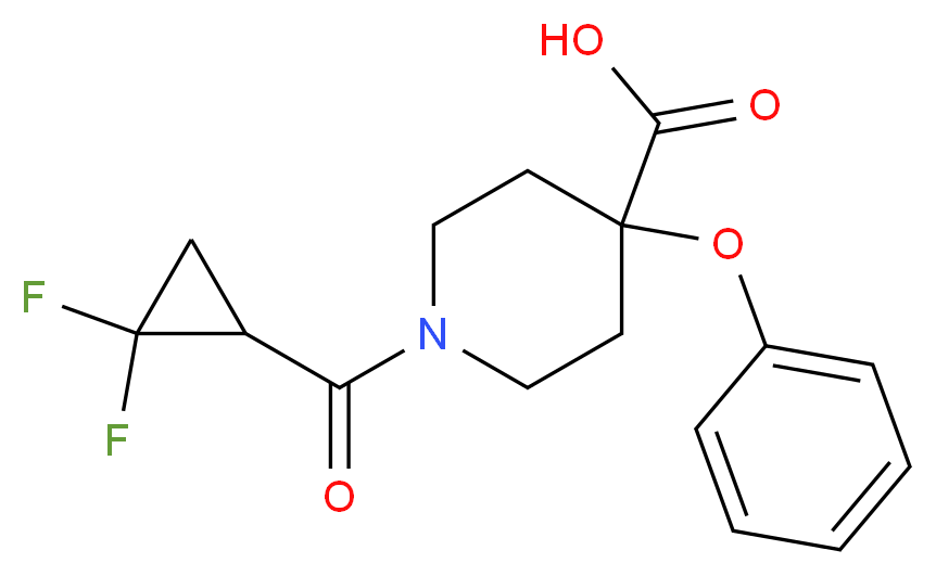 1-[(2,2-difluorocyclopropyl)carbonyl]-4-phenoxypiperidine-4-carboxylic acid_Molecular_structure_CAS_)