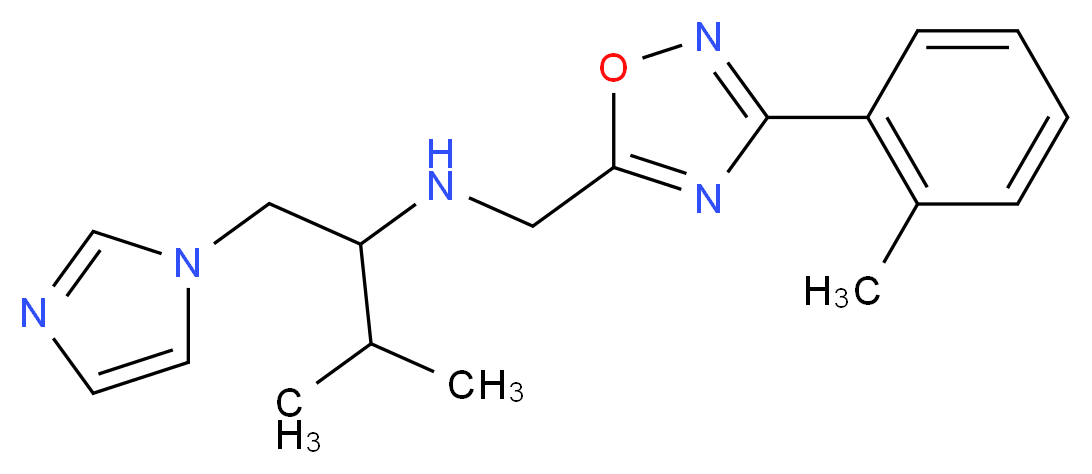 1-(1H-imidazol-1-yl)-3-methyl-N-{[3-(2-methylphenyl)-1,2,4-oxadiazol-5-yl]methyl}butan-2-amine_Molecular_structure_CAS_)