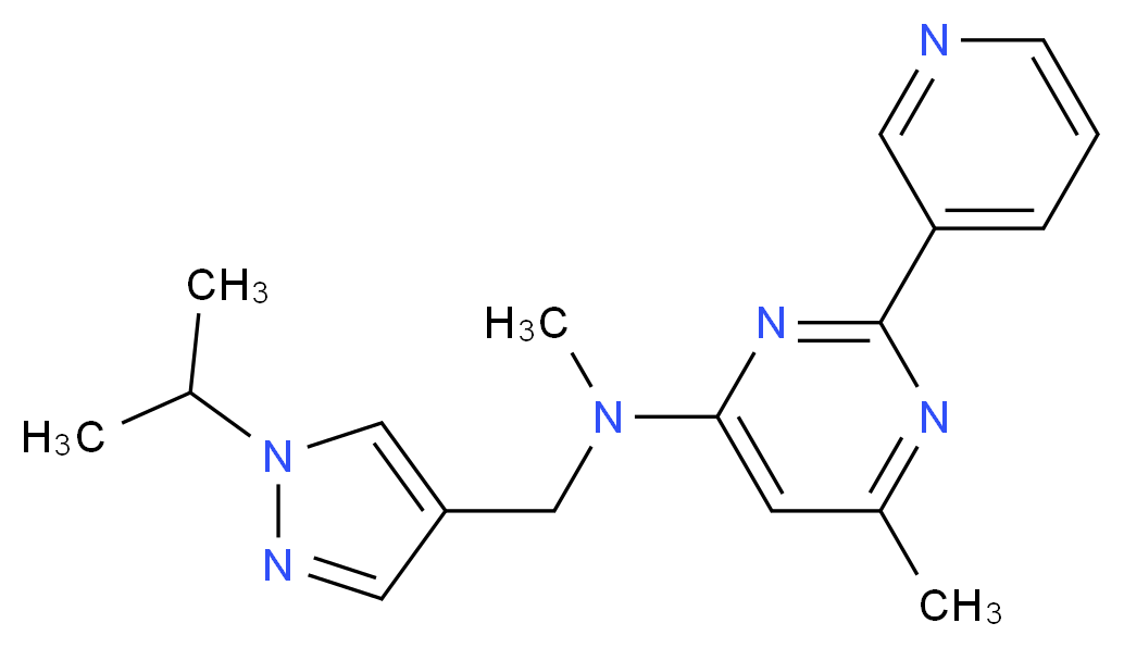 N-[(1-isopropyl-1H-pyrazol-4-yl)methyl]-N,6-dimethyl-2-pyridin-3-ylpyrimidin-4-amine_Molecular_structure_CAS_)