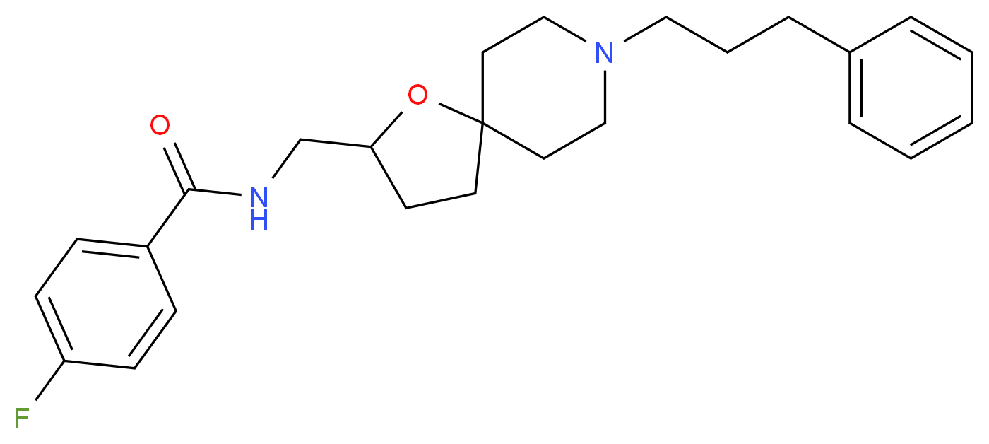 4-fluoro-N-{[8-(3-phenylpropyl)-1-oxa-8-azaspiro[4.5]dec-2-yl]methyl}benzamide_Molecular_structure_CAS_)