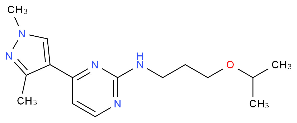 4-(1,3-dimethyl-1H-pyrazol-4-yl)-N-(3-isopropoxypropyl)pyrimidin-2-amine_Molecular_structure_CAS_)
