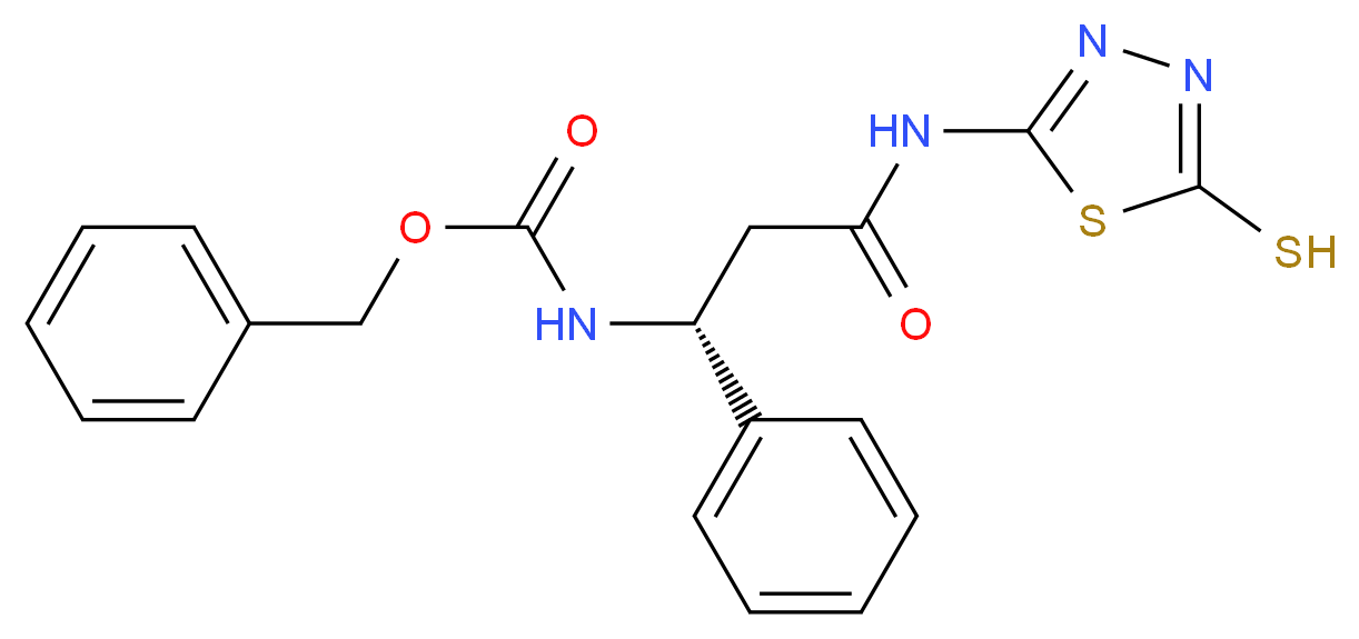 [2-(5-MERCAPTO-[1,3,4]THIADIAZOL-2-YLCARBAMOYL)-1-PHENYL-ETHYL]-CARBAMIC ACID BENZYL ESTER_Molecular_structure_CAS_)