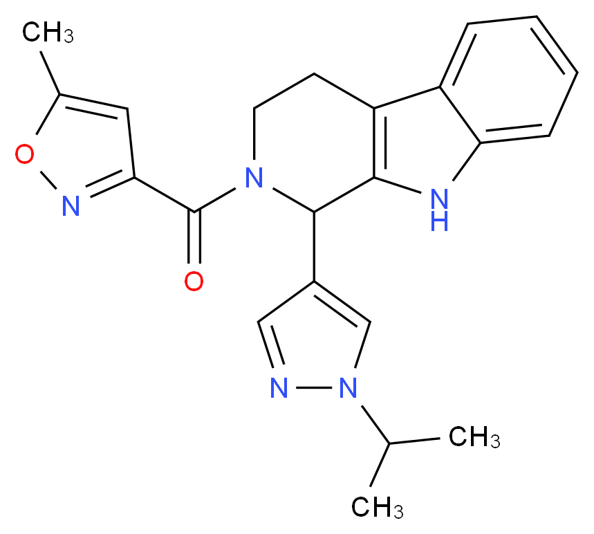 1-(1-isopropyl-1H-pyrazol-4-yl)-2-[(5-methylisoxazol-3-yl)carbonyl]-2,3,4,9-tetrahydro-1H-beta-carboline_Molecular_structure_CAS_)
