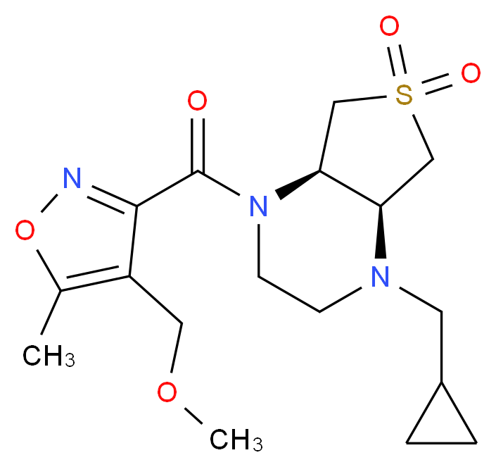 (4aR*,7aS*)-1-(cyclopropylmethyl)-4-{[4-(methoxymethyl)-5-methyl-3-isoxazolyl]carbonyl}octahydrothieno[3,4-b]pyrazine 6,6-dioxide_Molecular_structure_CAS_)