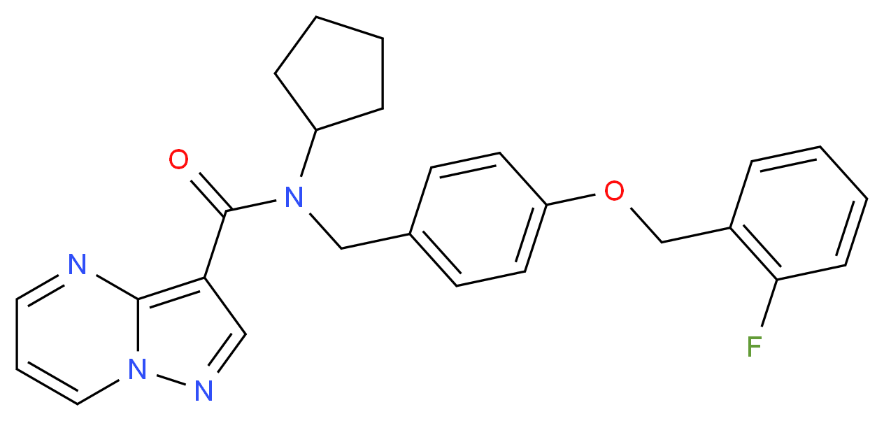 N-cyclopentyl-N-{4-[(2-fluorobenzyl)oxy]benzyl}pyrazolo[1,5-a]pyrimidine-3-carboxamide_Molecular_structure_CAS_)