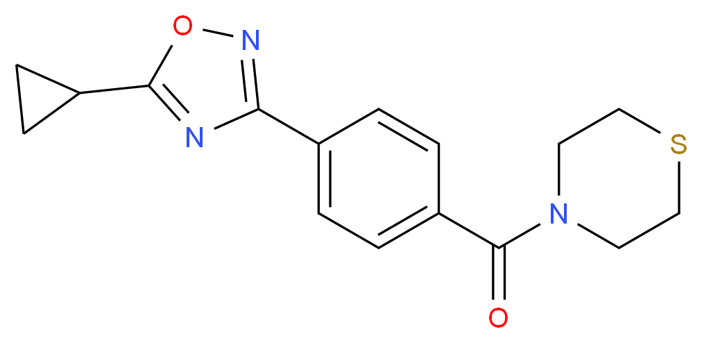 4-[4-(5-cyclopropyl-1,2,4-oxadiazol-3-yl)benzoyl]thiomorpholine_Molecular_structure_CAS_)
