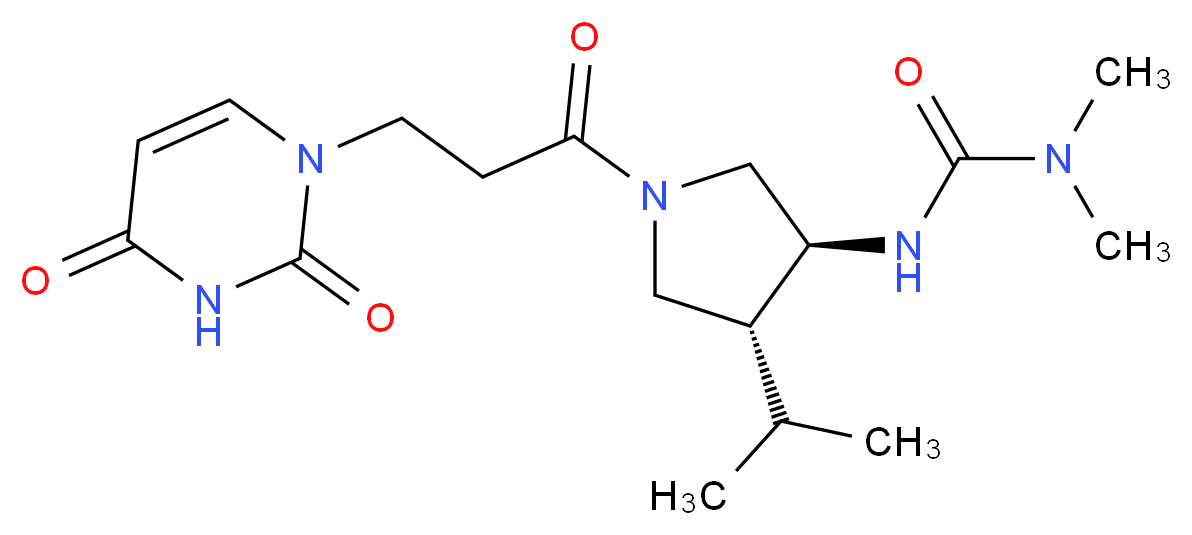 N'-{(3S*,4R*)-1-[3-(2,4-dioxo-3,4-dihydro-1(2H)-pyrimidinyl)propanoyl]-4-isopropyl-3-pyrrolidinyl}-N,N-dimethylurea_Molecular_structure_CAS_)