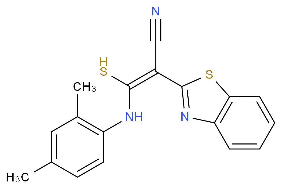 2-Benzothiazol-2-yl-3-(2,4-dimethyl-phenylamino)-3-mercapto-acrylonitrile_Molecular_structure_CAS_)