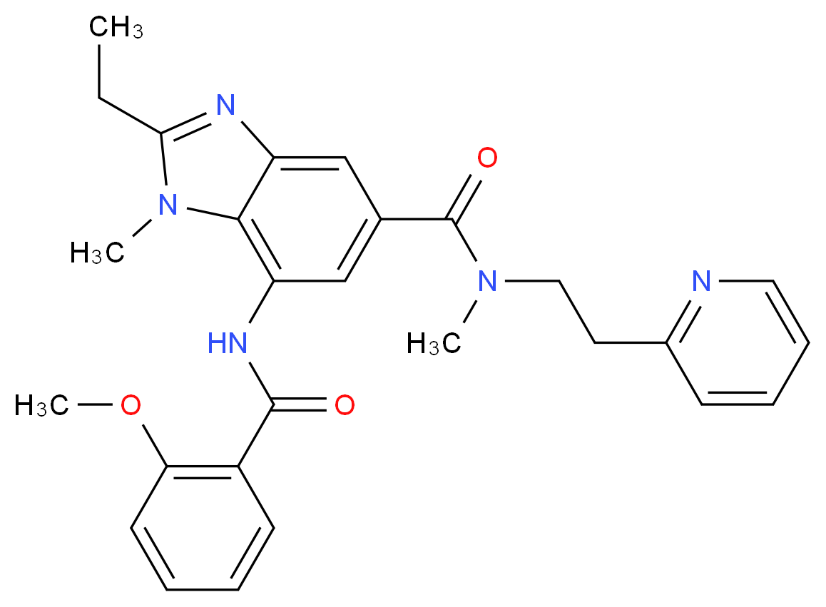 2-ethyl-7-[(2-methoxybenzoyl)amino]-N,1-dimethyl-N-[2-(2-pyridinyl)ethyl]-1H-benzimidazole-5-carboxamide_Molecular_structure_CAS_)