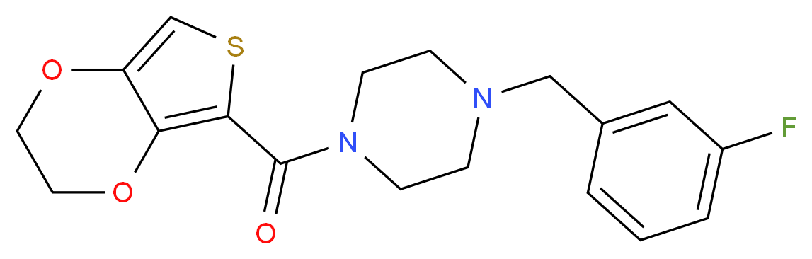 1-(2,3-dihydrothieno[3,4-b][1,4]dioxin-5-ylcarbonyl)-4-(3-fluorobenzyl)piperazine_Molecular_structure_CAS_)