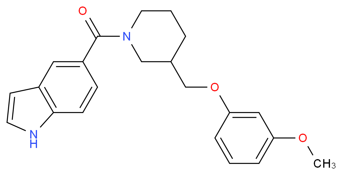 5-({3-[(3-methoxyphenoxy)methyl]-1-piperidinyl}carbonyl)-1H-indole_Molecular_structure_CAS_)