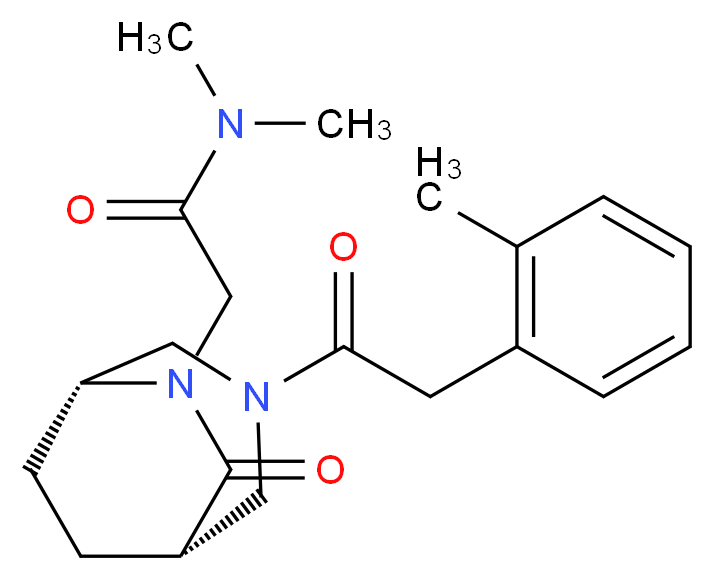 N,N-dimethyl-2-{(1S*,5R*)-3-[(2-methylphenyl)acetyl]-7-oxo-3,6-diazabicyclo[3.2.2]non-6-yl}acetamide_Molecular_structure_CAS_)