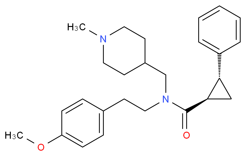 (1R*,2R*)-N-[2-(4-methoxyphenyl)ethyl]-N-[(1-methyl-4-piperidinyl)methyl]-2-phenylcyclopropanecarboxamide_Molecular_structure_CAS_)