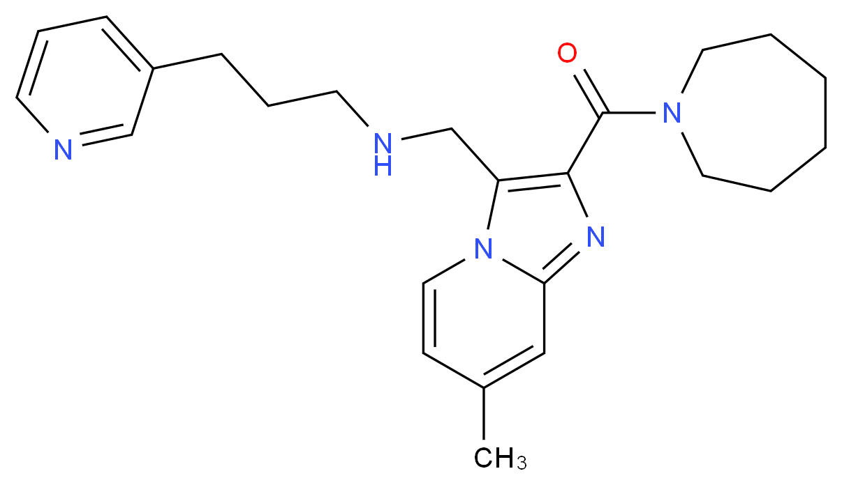 N-{[2-(1-azepanylcarbonyl)-7-methylimidazo[1,2-a]pyridin-3-yl]methyl}-3-(3-pyridinyl)-1-propanamine_Molecular_structure_CAS_)