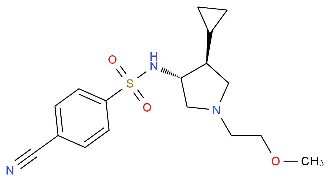 4-cyano-N-[(3R*,4S*)-4-cyclopropyl-1-(2-methoxyethyl)-3-pyrrolidinyl]benzenesulfonamide_Molecular_structure_CAS_)