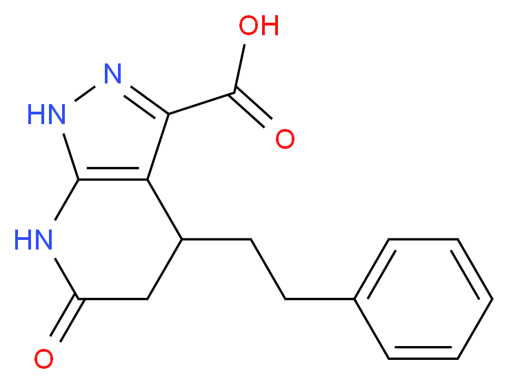 6-oxo-4-(2-phenylethyl)-4,5,6,7-tetrahydro-1H-pyrazolo[3,4-b]pyridine-3-carboxylic acid_Molecular_structure_CAS_)