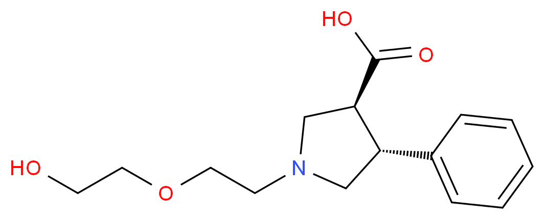 (3S*,4R*)-1-[2-(2-hydroxyethoxy)ethyl]-4-phenylpyrrolidine-3-carboxylic acid_Molecular_structure_CAS_)