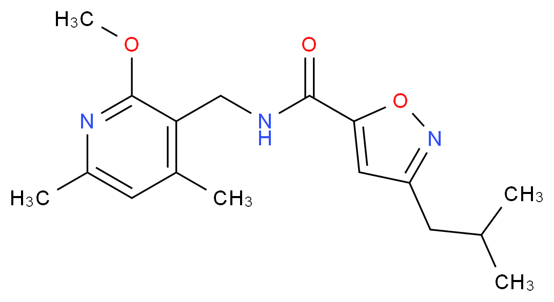 3-isobutyl-N-[(2-methoxy-4,6-dimethyl-3-pyridinyl)methyl]-5-isoxazolecarboxamide_Molecular_structure_CAS_)