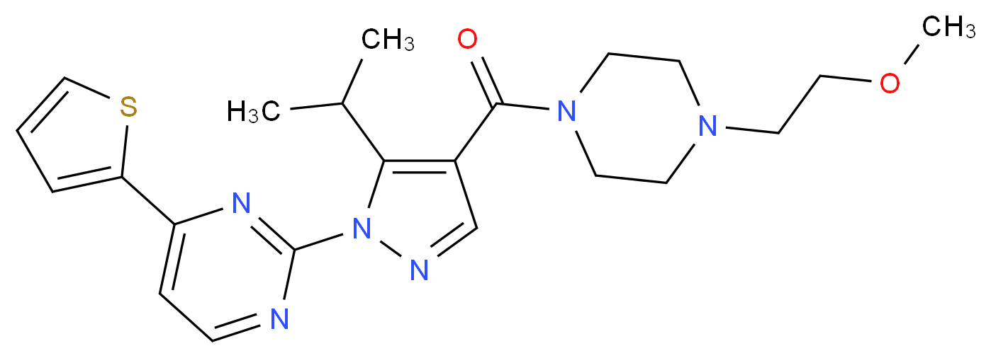 2-(5-isopropyl-4-{[4-(2-methoxyethyl)-1-piperazinyl]carbonyl}-1H-pyrazol-1-yl)-4-(2-thienyl)pyrimidine_Molecular_structure_CAS_)