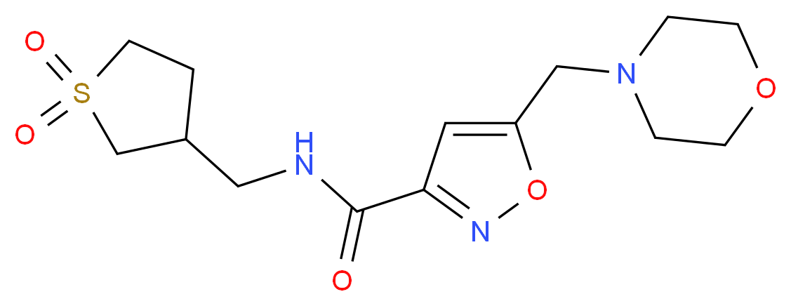 N-[(1,1-dioxidotetrahydro-3-thienyl)methyl]-5-(morpholin-4-ylmethyl)isoxazole-3-carboxamide_Molecular_structure_CAS_)