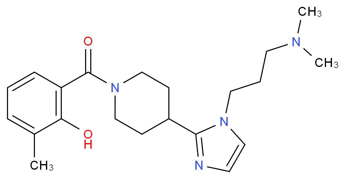 2-[(4-{1-[3-(dimethylamino)propyl]-1H-imidazol-2-yl}-1-piperidinyl)carbonyl]-6-methylphenol_Molecular_structure_CAS_)