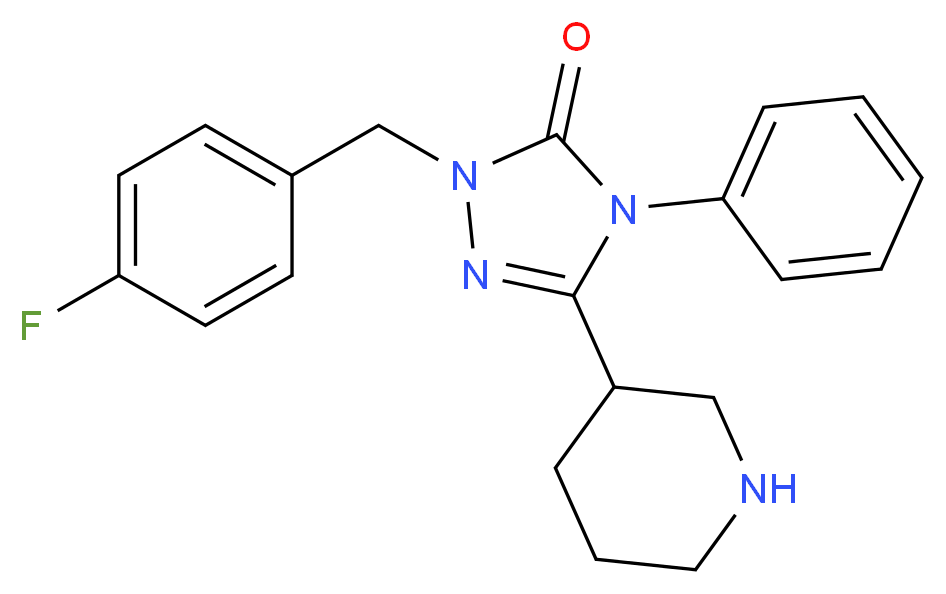 2-(4-fluorobenzyl)-4-phenyl-5-(3-piperidinyl)-2,4-dihydro-3H-1,2,4-triazol-3-one_Molecular_structure_CAS_)