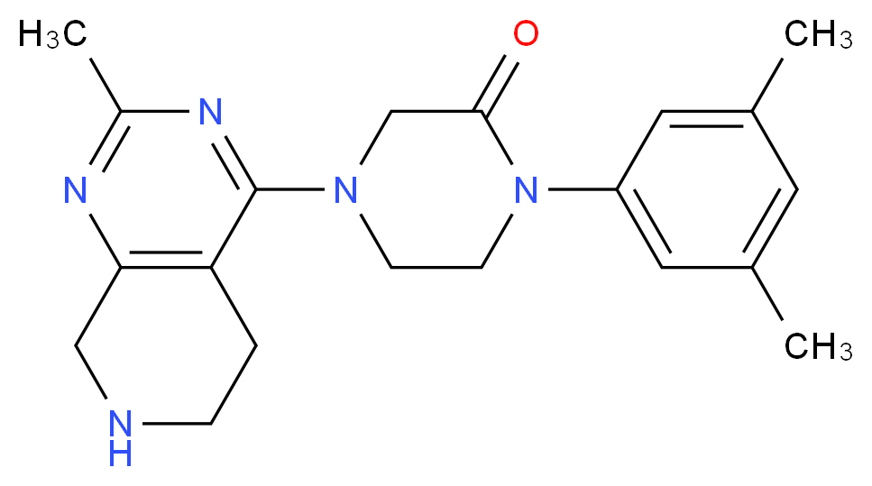 1-(3,5-dimethylphenyl)-4-(2-methyl-5,6,7,8-tetrahydropyrido[3,4-d]pyrimidin-4-yl)piperazin-2-one_Molecular_structure_CAS_)