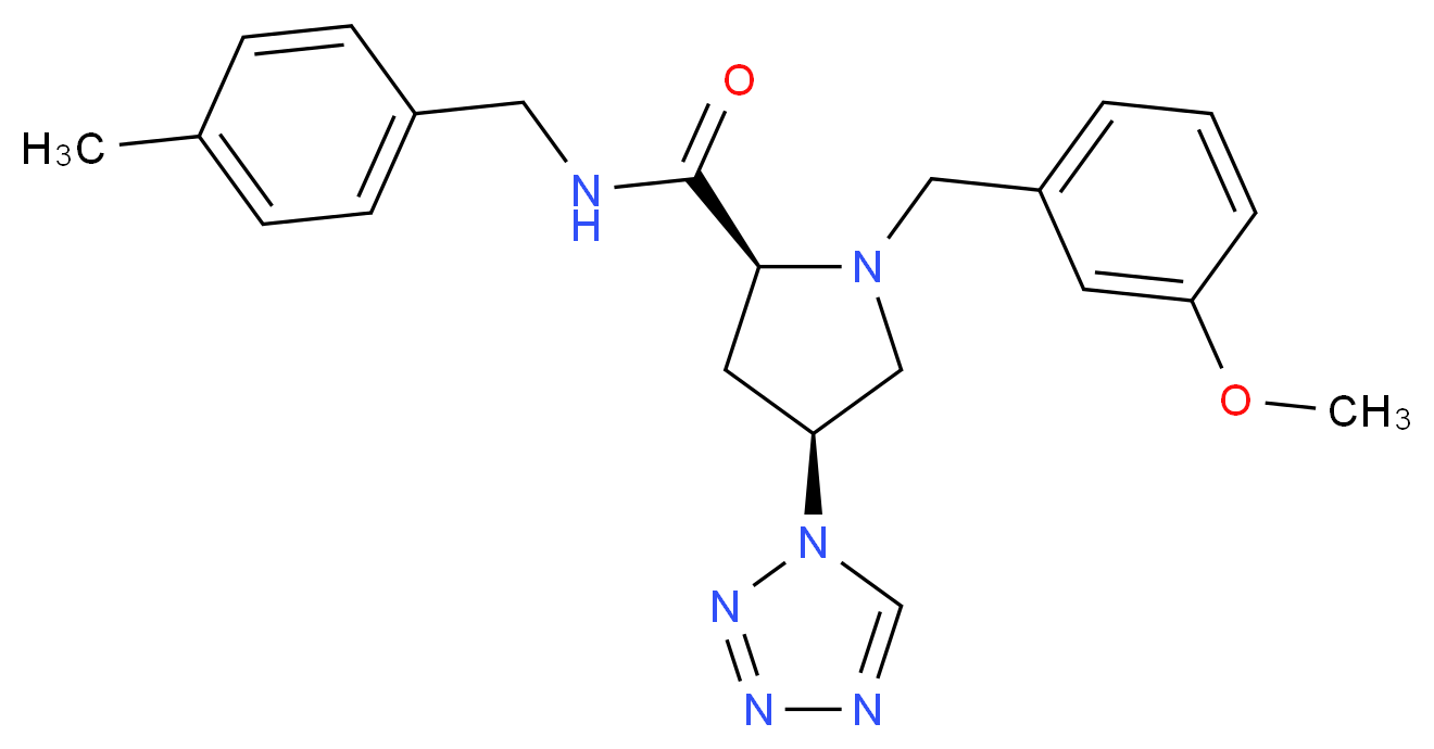 (4S)-1-(3-methoxybenzyl)-N-(4-methylbenzyl)-4-(1H-tetrazol-1-yl)-L-prolinamide_Molecular_structure_CAS_)