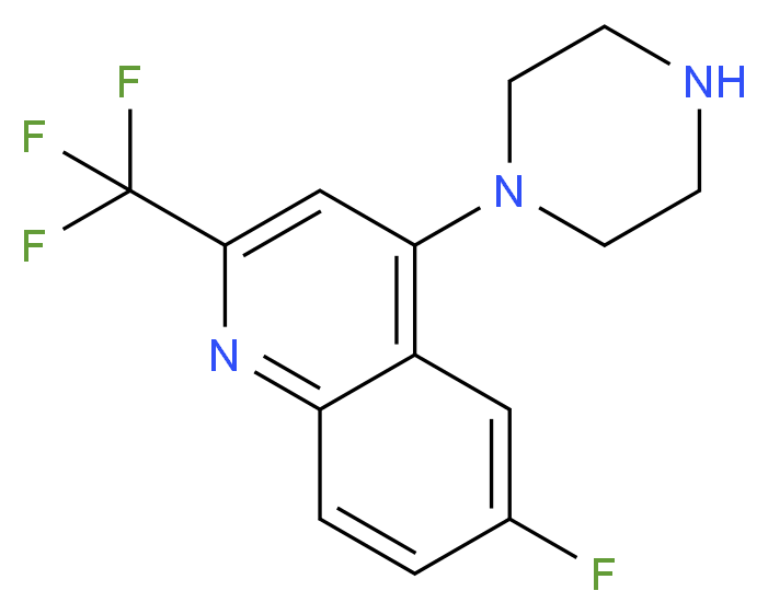 1-[6-Fluoro-2-(trifluoromethyl)quinolin-4-yl]piperazine 97%_Molecular_structure_CAS_)