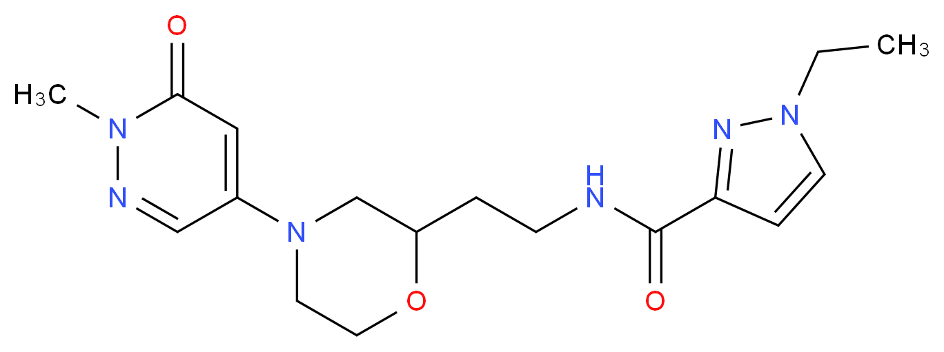 1-ethyl-N-{2-[4-(1-methyl-6-oxo-1,6-dihydro-4-pyridazinyl)-2-morpholinyl]ethyl}-1H-pyrazole-3-carboxamide_Molecular_structure_CAS_)