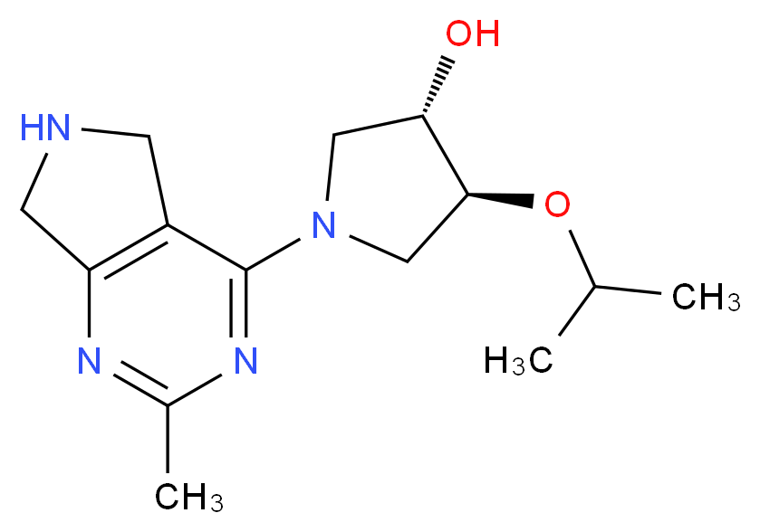 (3S*,4S*)-4-isopropoxy-1-(2-methyl-6,7-dihydro-5H-pyrrolo[3,4-d]pyrimidin-4-yl)-3-pyrrolidinol_Molecular_structure_CAS_)