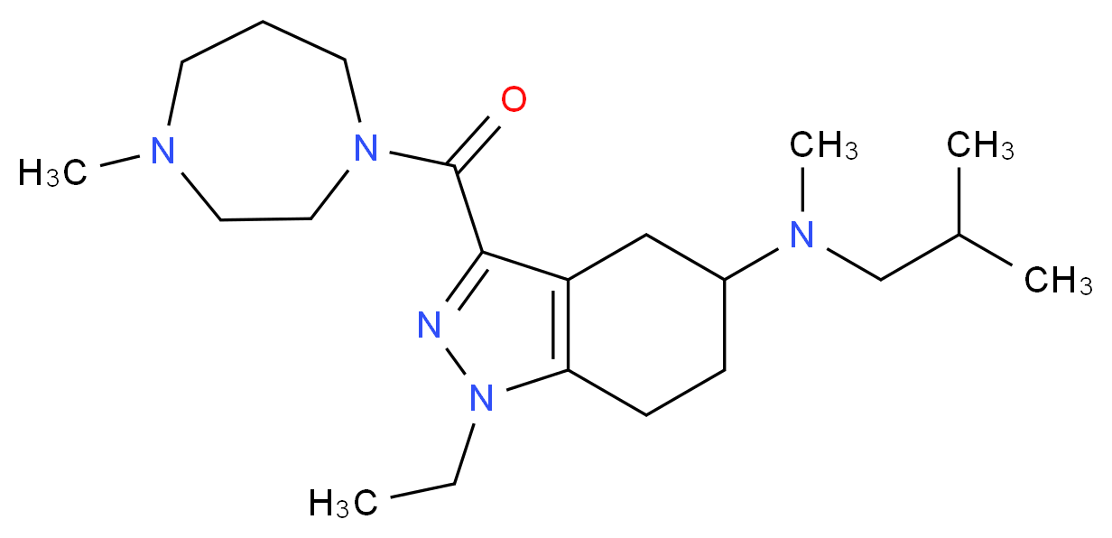 1-ethyl-N-isobutyl-N-methyl-3-[(4-methyl-1,4-diazepan-1-yl)carbonyl]-4,5,6,7-tetrahydro-1H-indazol-5-amine_Molecular_structure_CAS_)