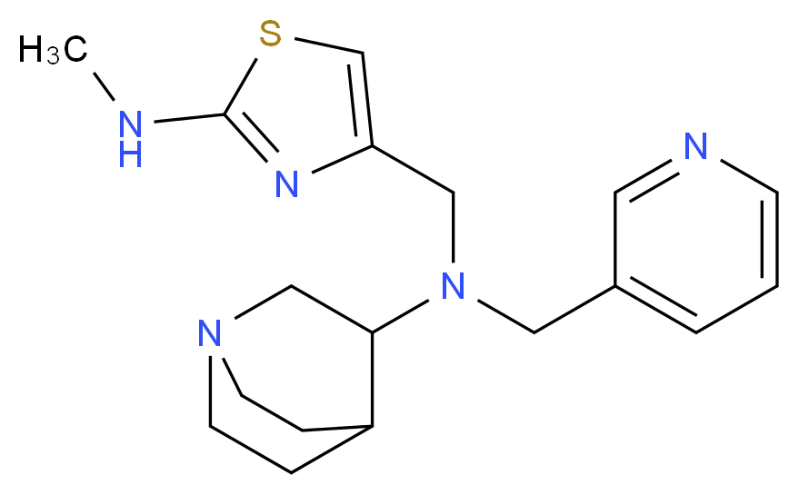 N-{[2-(methylamino)-1,3-thiazol-4-yl]methyl}-N-(3-pyridinylmethyl)quinuclidin-3-amine_Molecular_structure_CAS_)