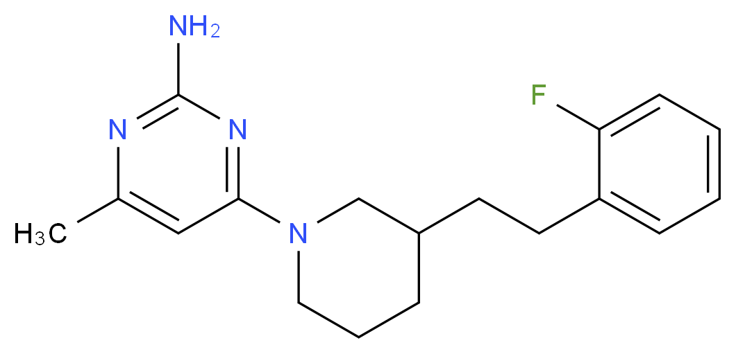 4-{3-[2-(2-fluorophenyl)ethyl]-1-piperidinyl}-6-methyl-2-pyrimidinamine_Molecular_structure_CAS_)