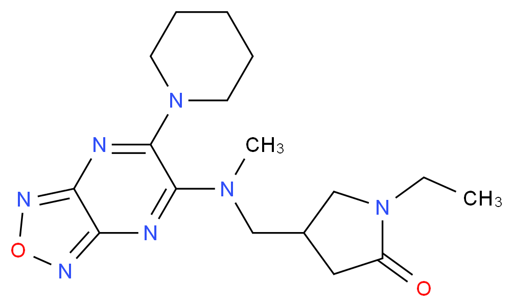 1-ethyl-4-({methyl[6-(1-piperidinyl)[1,2,5]oxadiazolo[3,4-b]pyrazin-5-yl]amino}methyl)-2-pyrrolidinone_Molecular_structure_CAS_)