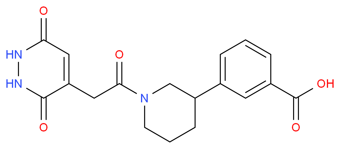 3-{1-[(3,6-dioxo-1,2,3,6-tetrahydropyridazin-4-yl)acetyl]piperidin-3-yl}benzoic acid_Molecular_structure_CAS_)