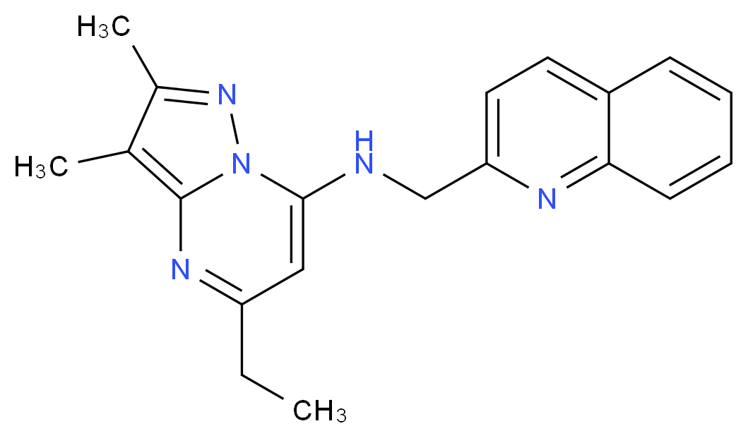 5-ethyl-2,3-dimethyl-N-(quinolin-2-ylmethyl)pyrazolo[1,5-a]pyrimidin-7-amine_Molecular_structure_CAS_)